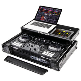 ODYSSEY Black Bottom 1U Rack Space Flight Case with Glide Platform Suitable for XDJ-RR